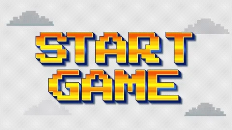 Retro Start game loop on alpha channel transparent background Stock Footage 343672888