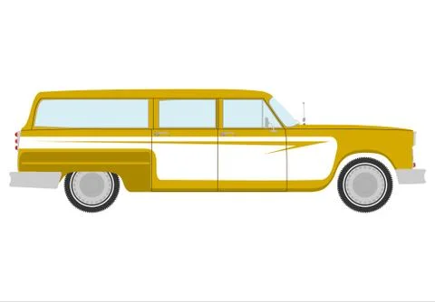 Retro station wagon. Stock Illustration