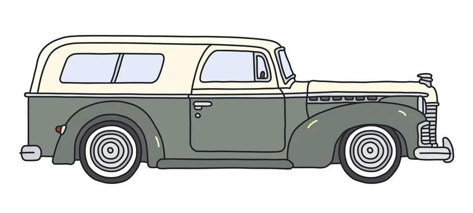The retro station wagon Stock Illustration
