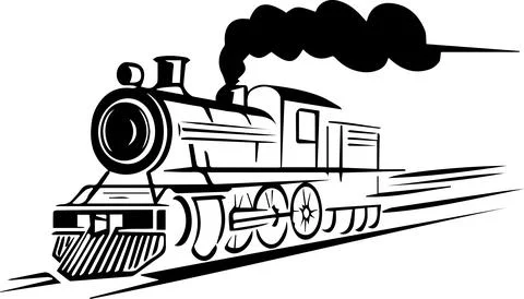 Retro Steam Engine Train Illustration for Historical Transport Themes Stock Illustration