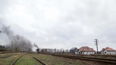 Retro steam train Stock Footage 1078858