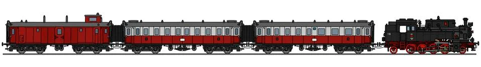 Retro steam train Stock Illustration