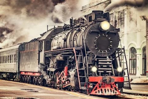 Retro steam train. Foto stock
