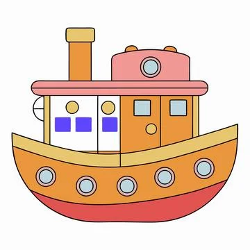 Retro-steamboat Stock Illustration