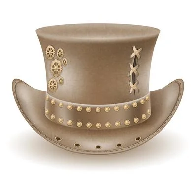 Retro steampunk style hat vector illustration 스톡 일러스트