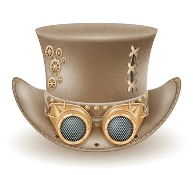 Retro steampunk style hat vector illustration Illustrazione stock