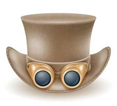 Retro steampunk style hat vector illustration 스톡 일러스트