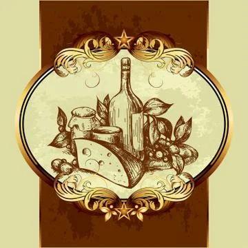 Retro still life with frame Stock Illustration