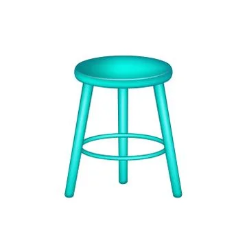 Retro stool in turquoise design Stock Illustration
