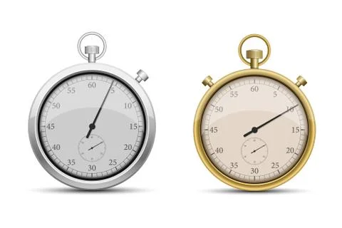 Retro stop watch vector design illustration isolated on white background Stock Illustration