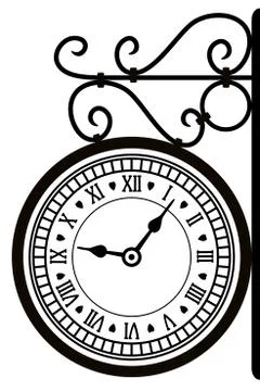 Retro street clock Stock Illustration