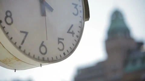 Retro street clocks Stock Footage 37734345