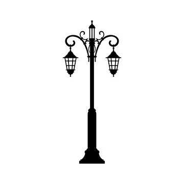 Retro street light pillar post streetlight lamp 스톡 일러스트