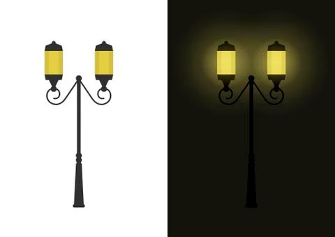 Retro street lights Stock Illustration