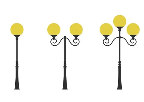 Retro street lights Stock Illustration