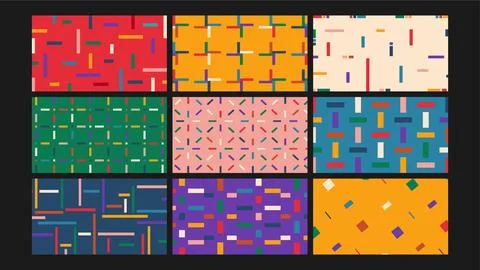 Retro stripe block background Set Stock Illustration