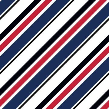 Retro stripe pattern with navy red,white, black and orange parallel stripe Stock Illustration