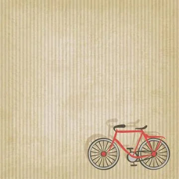 Retro striped background with bicycle Illustrazione stock