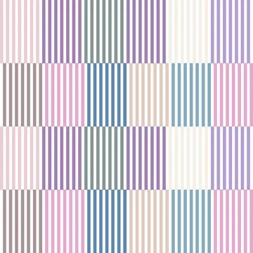 Retro striped checkerboard seamless pattern with modern geometric print Stock-Illustration