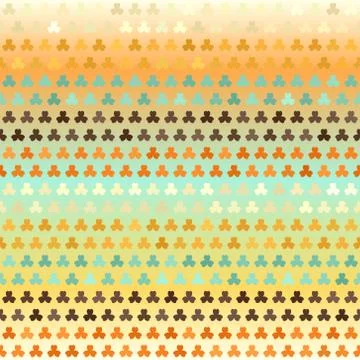 Retro striped shamrock pattern. Seamless vector background Stock Illustration
