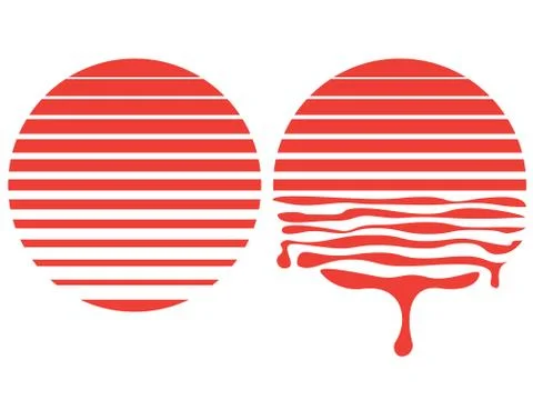 Retro striped sun Stock Illustration