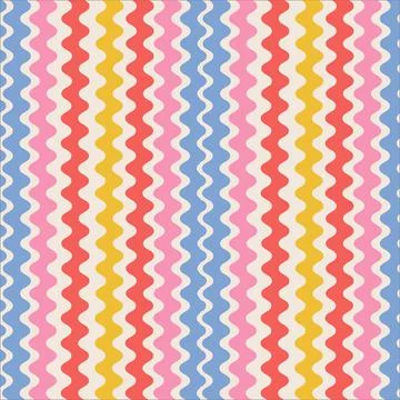 Retro striped wavy seamless pattern. 70s style abstract psychedelic waves Stockillustratie