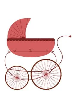 Retro stroller. Stock Illustration