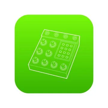 Retro studio equalizer icon green vector イラスト素材