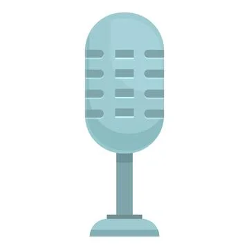 Retro studio microphone standing on a white background Stock Illustration