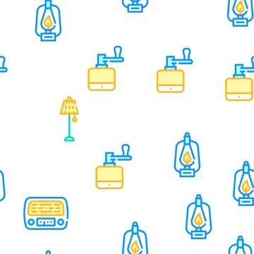 Retro Stuff Devices Vector Seamless Pattern イラスト素材