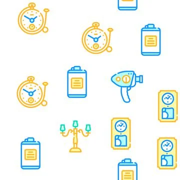 Retro Stuff Devices Vector Seamless Pattern 스톡 일러스트