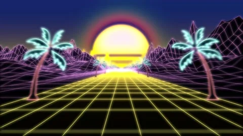 Retro style 3D Grid Stock Footage 219746107