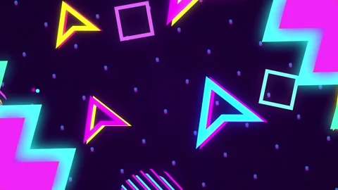 Retro style 90's design memphis vintage Stock Footage 289130684