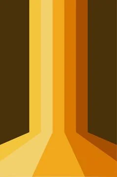 Retro style abstract background with warm color stripes and perspective Stock Illustration