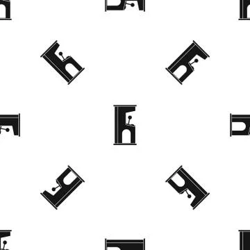 Retro style arcade game machine pattern seamless black Stock Illustration