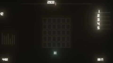 Retro style arcade game screen with simple grid design Video stock 338331848