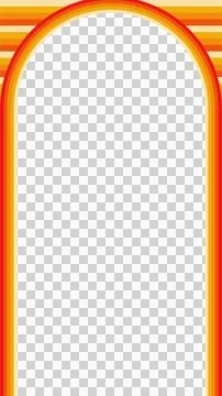 Retro-style arch frame is showing flat design on transparent background with Stock Illustration
