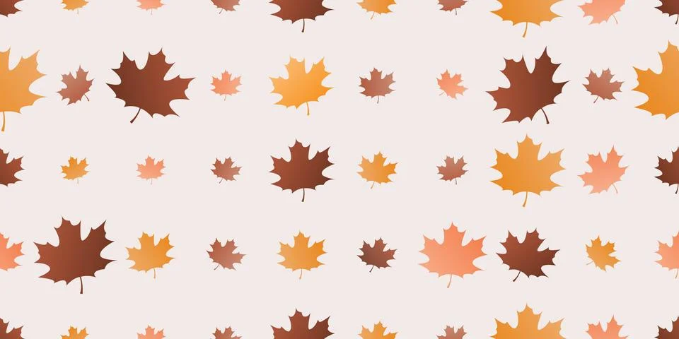 Retro Style Autumn Leaf Pattern Background Design, Rows of Many Colorful Fa.. Illustrazione stock