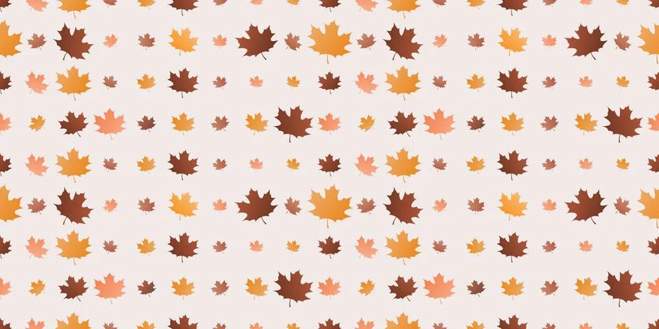 Retro Style Autumn Leaf Pattern Background Design, Rows of Many Colorful Fa.. Stockillustratie