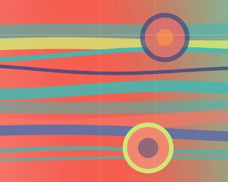 Retro style background with bold horizontal stripes in coral, teal, and gra.. 스톡 일러스트