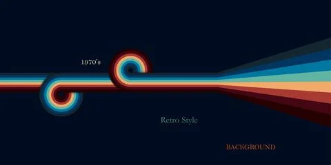 Retro style background with circle stripes lines Stock Illustration