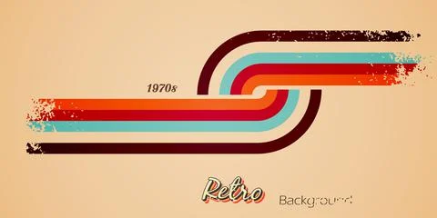 Retro style background with colorful simple stripes Stock Illustration
