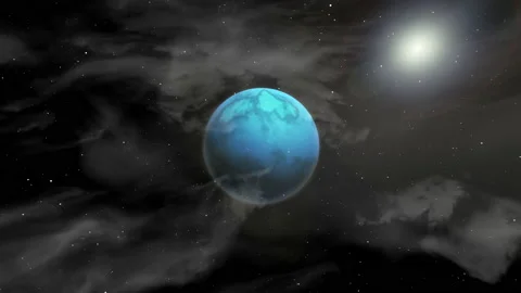 Retro style background with lines, planet, suitable for presenting your logo Stock Footage 219642315