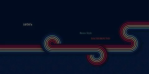 Retro style background with rounded simple lines Stock Illustration