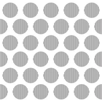 Retro style black and white lines in circle shape geometrical design on whi.. Stockillustratie