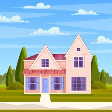 Retro style building Ilustración de archivo