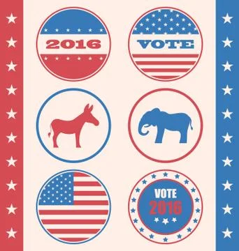 Retro Style of Button for Vote or Voting Campaign Election Stock Illustration