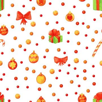 Retro style Christmas pattern. Winter endless background. colorful illustration Stock Illustration