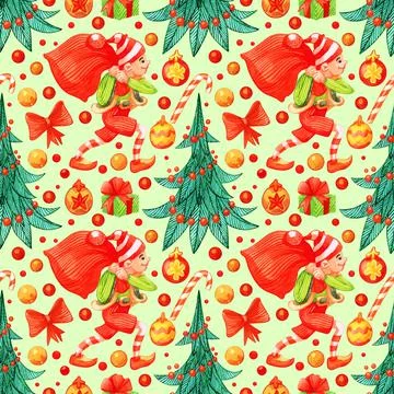 Retro style Christmas pattern. Winter endless background. colorful illustration Illustrazione stock