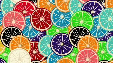 Retro style citrus animation Stock Footage 152117481
